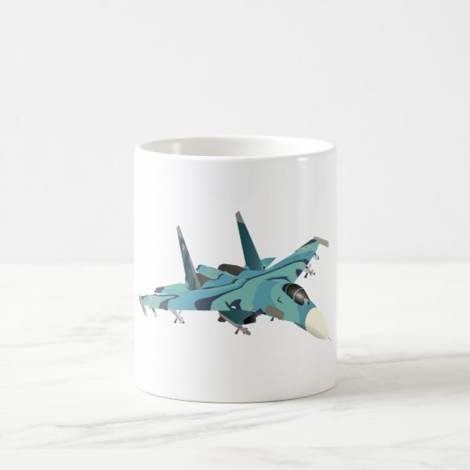 Su-27ジェッロシアのト戦闘機 コーヒーマグカップ (中央)