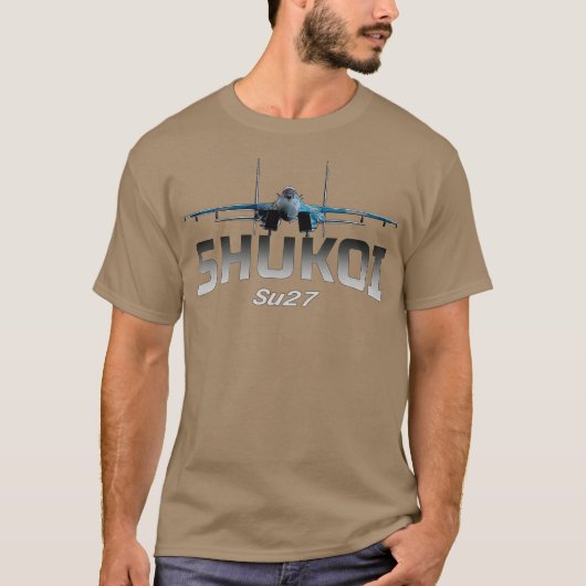 SU-27 スホーイ フランカー 戦闘機 Tシャツ (正面)