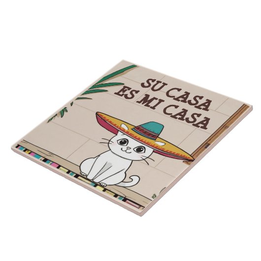 Su Casa es Mi Casa - Funny Spanish Cat Humor タイル (側面)