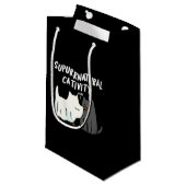 Su-purr-natural Cattivity おもしろい Cat Pun Dark BG スモールペーパーバッグ (正面アングル)