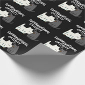 Su-purr-natural Cattivity おもしろい Cat Pun Dark BG ラッピングペーパー (角)