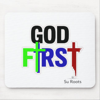 Su Rootsの「God First」クリスチャンマウスパッド マウスパッド