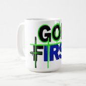 Su Rootsの「God First」クリスチャンマグ コーヒーマグカップ (正面左)