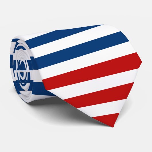 SUAフラグ付きネイビーブルー、赤ストライプと白の ネクタイ (ロール)