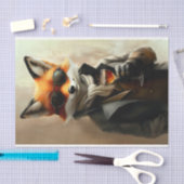 Suave紳士のキツネ、グラス&ワインDC6Rデコページ 薄葉紙 (クラフト)