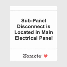 Sub-Panel Disconnect in Main Panel label シール