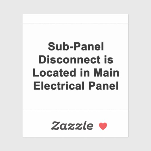Sub-Panel Disconnect in Main Panel label シール (シート)