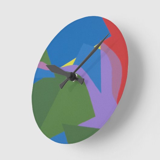 Subdued Abstract Composition Round Clock ラウンド壁時計 (傾斜)