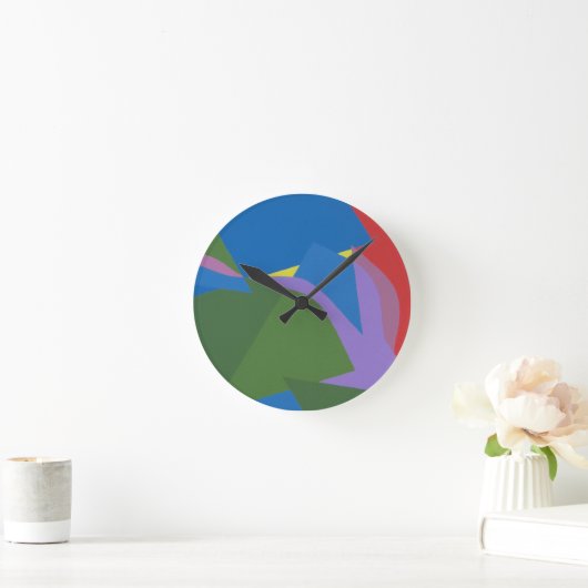 Subdued Abstract Composition Round Clock ラウンド壁時計 (ホーム)
