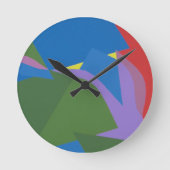Subdued Abstract Composition Round Clock ラウンド壁時計 (正面)
