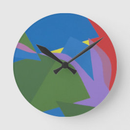 Subdued Abstract Composition Round Clock ラウンド壁時計