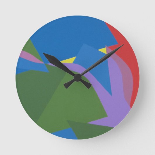 Subdued Abstract Composition Round Clock ラウンド壁時計 (正面)