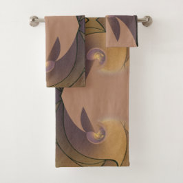 Subdued Earth Tone Designer Towel バスタオルセット