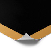 SubhanAllahアラビア語イスラム書道金ゴールドBlac ポスター (角)