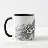 SubhanAllah | 壮大な山のイスラム線画ミニマル アート マグカップ (左)