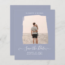 Sublime Minimalist PHOTO Save The Date Dusty Blue