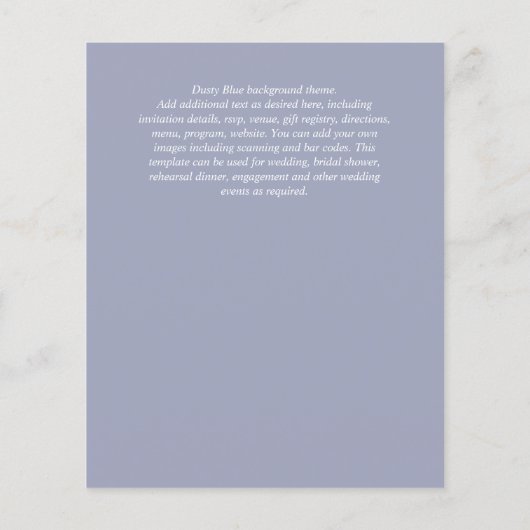 Sublime Minimalist PHOTO Save The Date Dusty Blue (裏面)