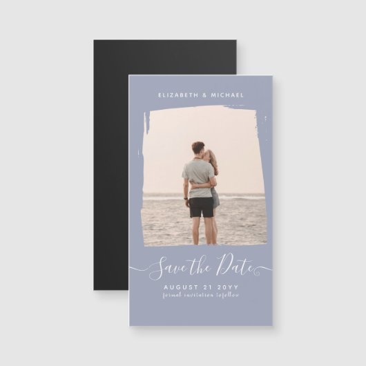 Sublime Minimalist PHOTO Save The Date Dusty Blue (正面/裏面)