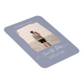 Sublime Minimalist PHOTO Save The Date Dusty Blue マグネット (右側)