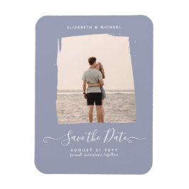 Sublime Minimalist PHOTO Save The Date Dusty Blue マグネット