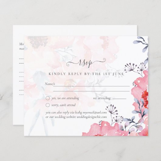 Sublime Pink Bloomsの結婚スイート – 予算 (正面/裏面)