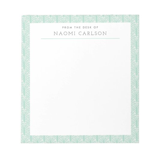 Sublime Scallops (Jade)カスタムメモ帳 ノートパッド (正面)