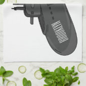 Submarine cartoon illustration  キッチンタオル (折り畳み)