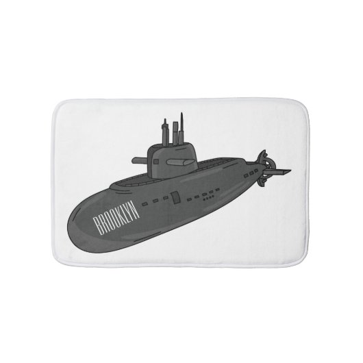 Submarine cartoon illustration バスマット (正面)
