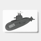 Submarine cartoon illustration  バッジ (裏面)