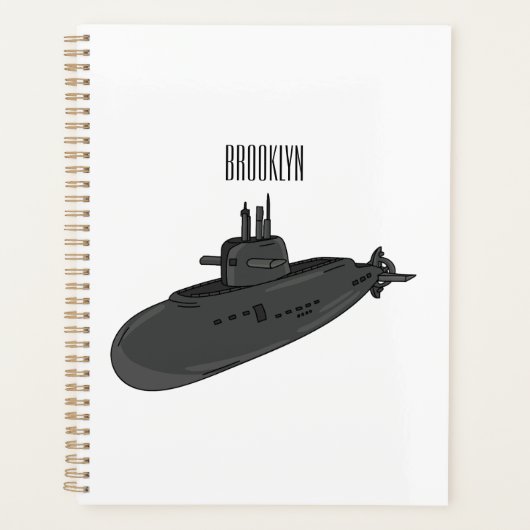 Submarine cartoon illustration プランナー手帳 (正面)