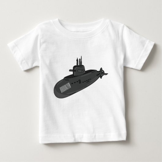 Submarine cartoon illustration ベビーTシャツ (正面)