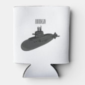 Submarine cartoon illustration 缶クーラー (正面)