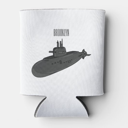 Submarine cartoon illustration 缶クーラー (正面)