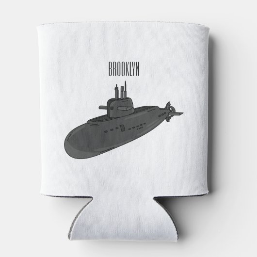 Submarine cartoon illustration 缶クーラー (裏面)