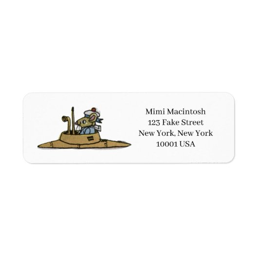 Submarine Mouse Return Address Labels ラベル (正面)