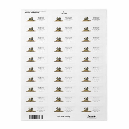 Submarine Mouse Return Address Labels ラベル (フルシート)