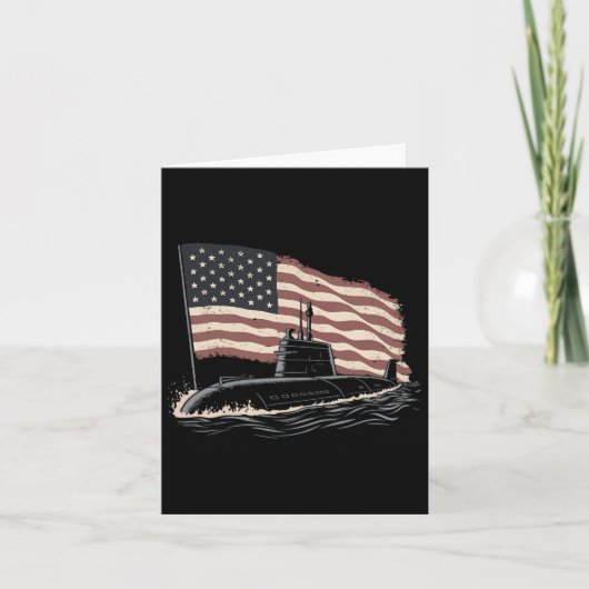 Submarine Usa Flag Veteran 4th Of July  カード (正面)