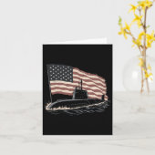 Submarine Usa Flag Veteran 4th Of July  カード (黄色い花)