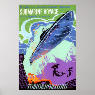 Submarine Voyage 1959 Vintage Disney Attraction ポスター