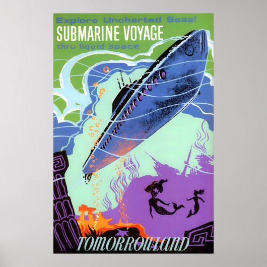 Submarine Voyage 1959 Vintage Disney Attraction ポスター (正面)