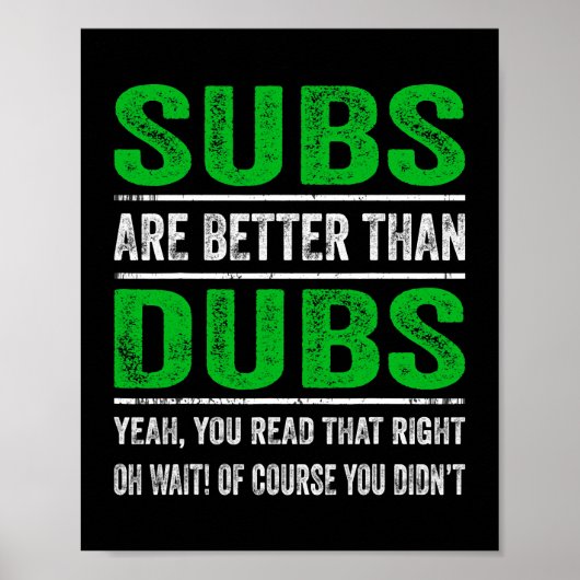 SubsはDubsアニメサーよりも優日本のれおもしろいている ポスター (正面)