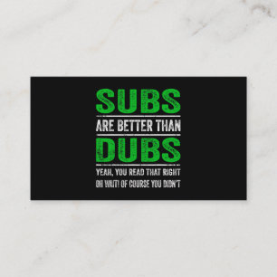 SubsはDubsアニメサーよりも優日本のれおもしろいている 名刺