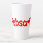 「#Subscribe」かわいいデザイン。買今 カフェラテマグ (正面)