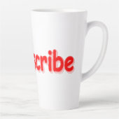 「#Subscribe」かわいいデザイン。買今 カフェラテマグ (右)