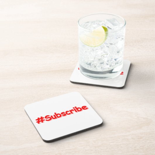 「#Subscribe」かわいいデザイン。買今 コースター (右側)