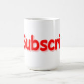 「#Subscribe」かわいいデザイン。買今 コーヒーマグカップ (中央)