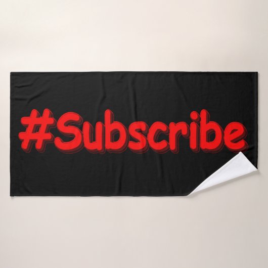 「#Subscribe」かわいいデザイン。買今 バスタオル (バスタオル)