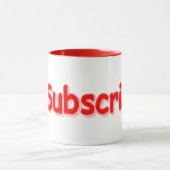 「#Subscribe」かわいいデザイン。買今 マグカップ (中央)