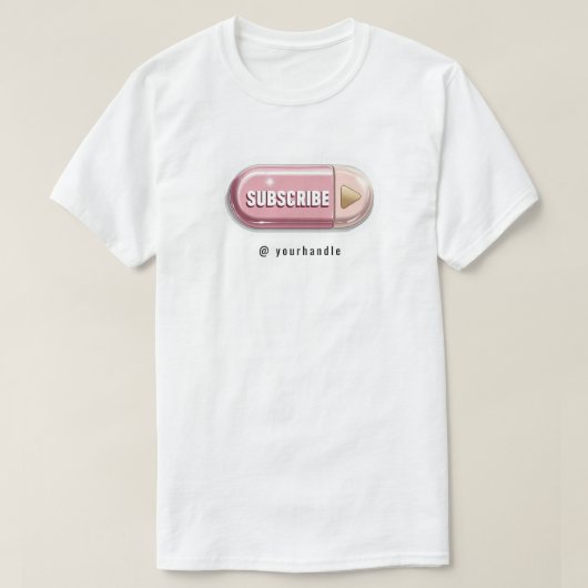 Subscribe Button + Social Media Name Influencer Tシャツ (デザイン正面)
