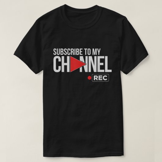 Subscribe To My Channel Rec Button Tee Tシャツ (デザイン正面)